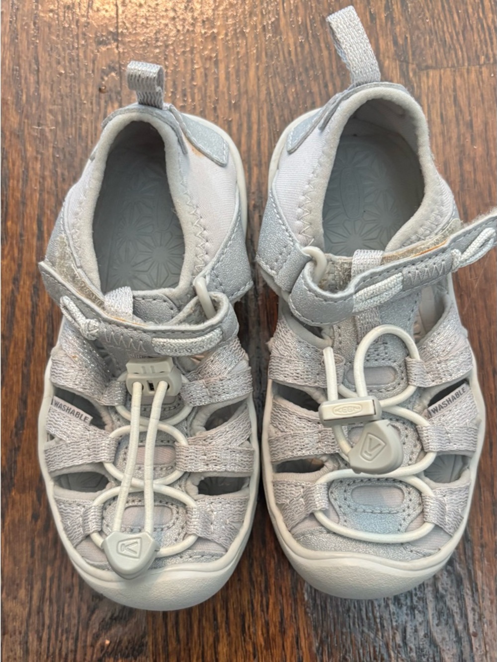 KEEN Kids Silver Closed-Toe Water Sandals Size 8